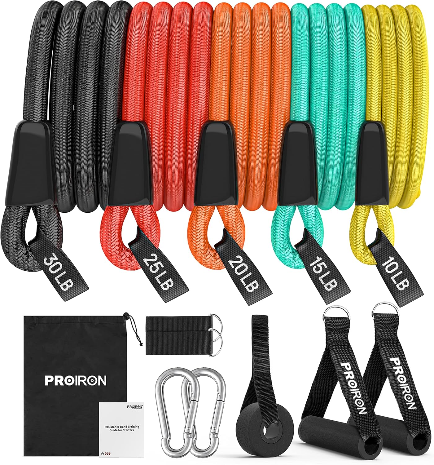 PROIRON Anti-Break Resistance Bands Set, Exercise Bands for Men Women with 5 Fit...