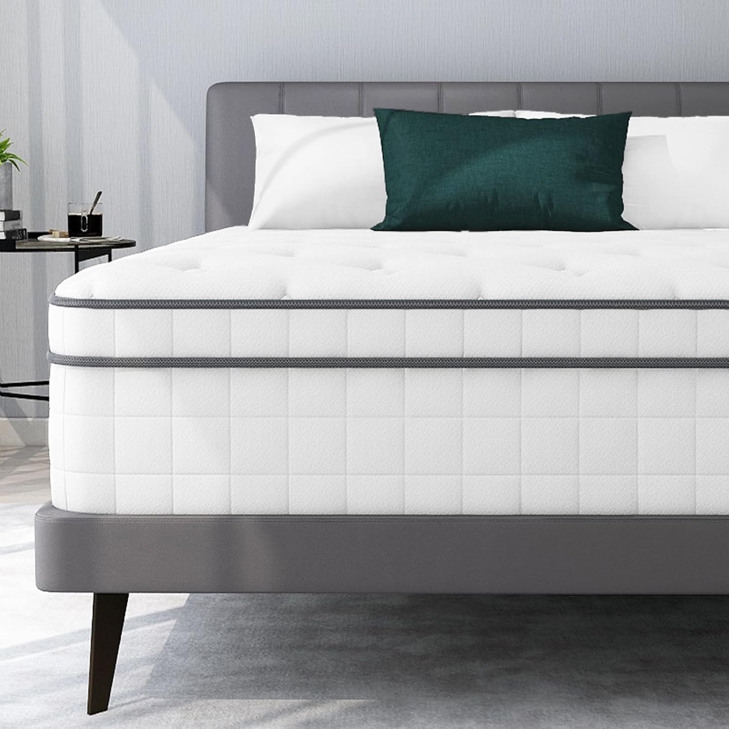 King Size Mattress, 5FT Innerspring Hybrid Mattress, 10.6 Inch King Size Mattres...