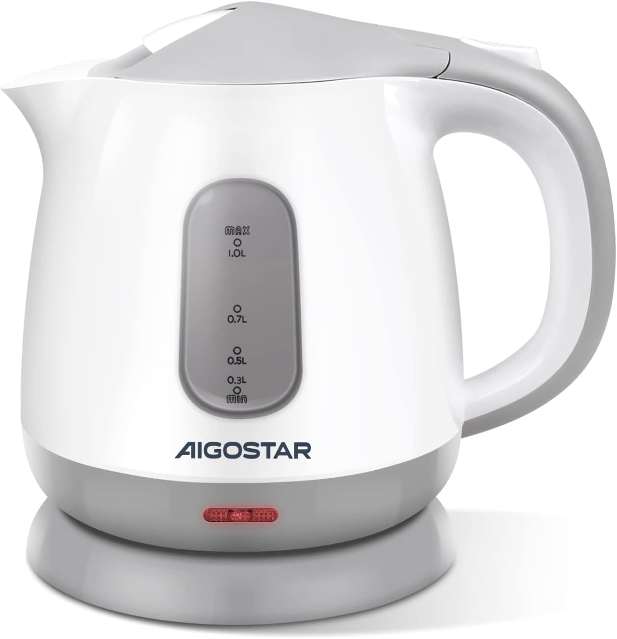 Aigostar Small Electric Kettle, 1 Litre 1100W Low Wattage Kettle for Bedroom Tra...