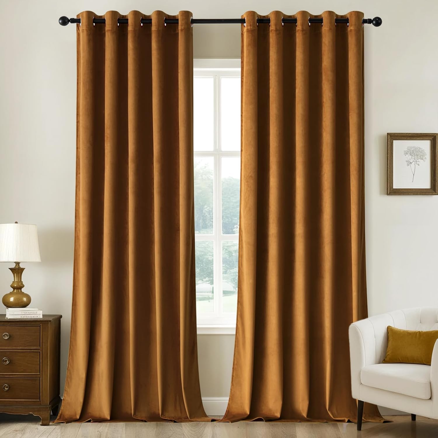 Luxurious Woaboy Velvet Curtains, High-Quality Super Soft Curtains for Living Ro...