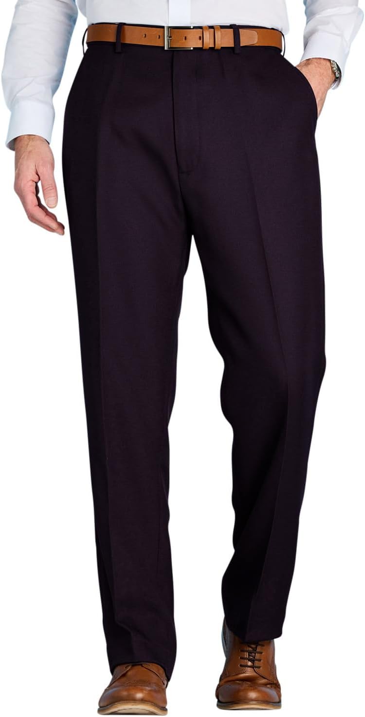 Chums Men's Stretch Waist Formal Smart Work Trousers Elasticated Waist Black 46W...