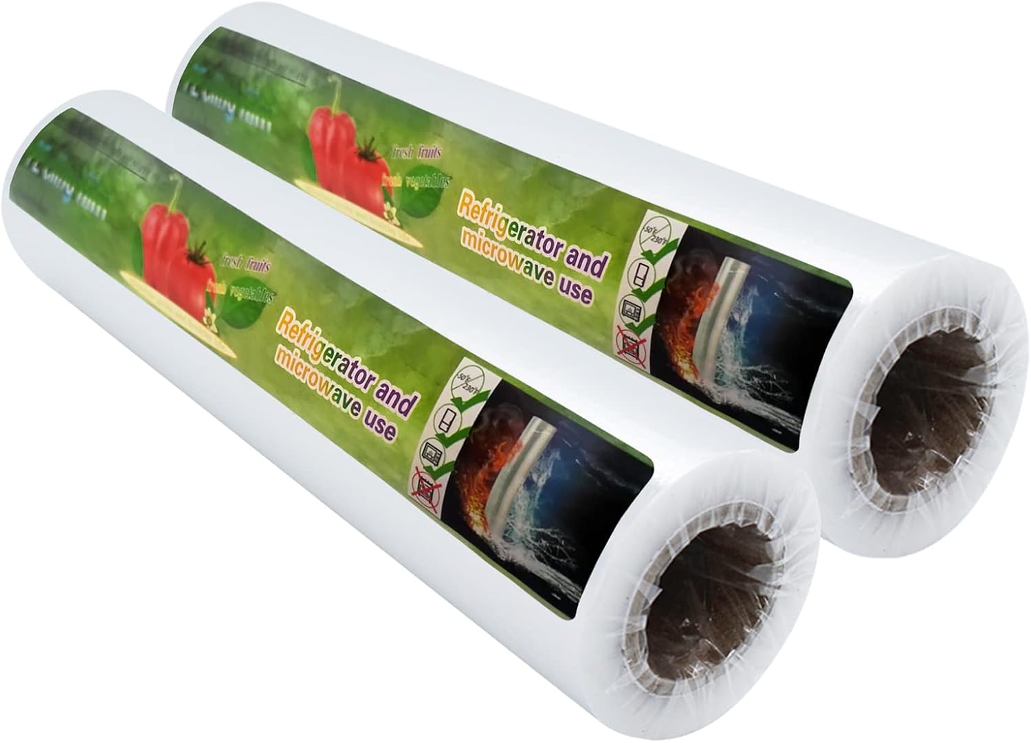 2 Pack Cling Film for Food 30cm x 500E, Storing Food Cling Film Refill Rolls-Kit...