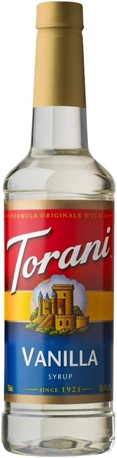 Torani Vanilla Syrup For Coffee (750ml) - Premium Cane Sugar Coffee Syrup for La...