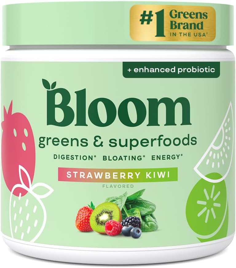 Bloom Nutrition Super Greens Powder Smoothie & Juice Mix - Probiotics for Digest...