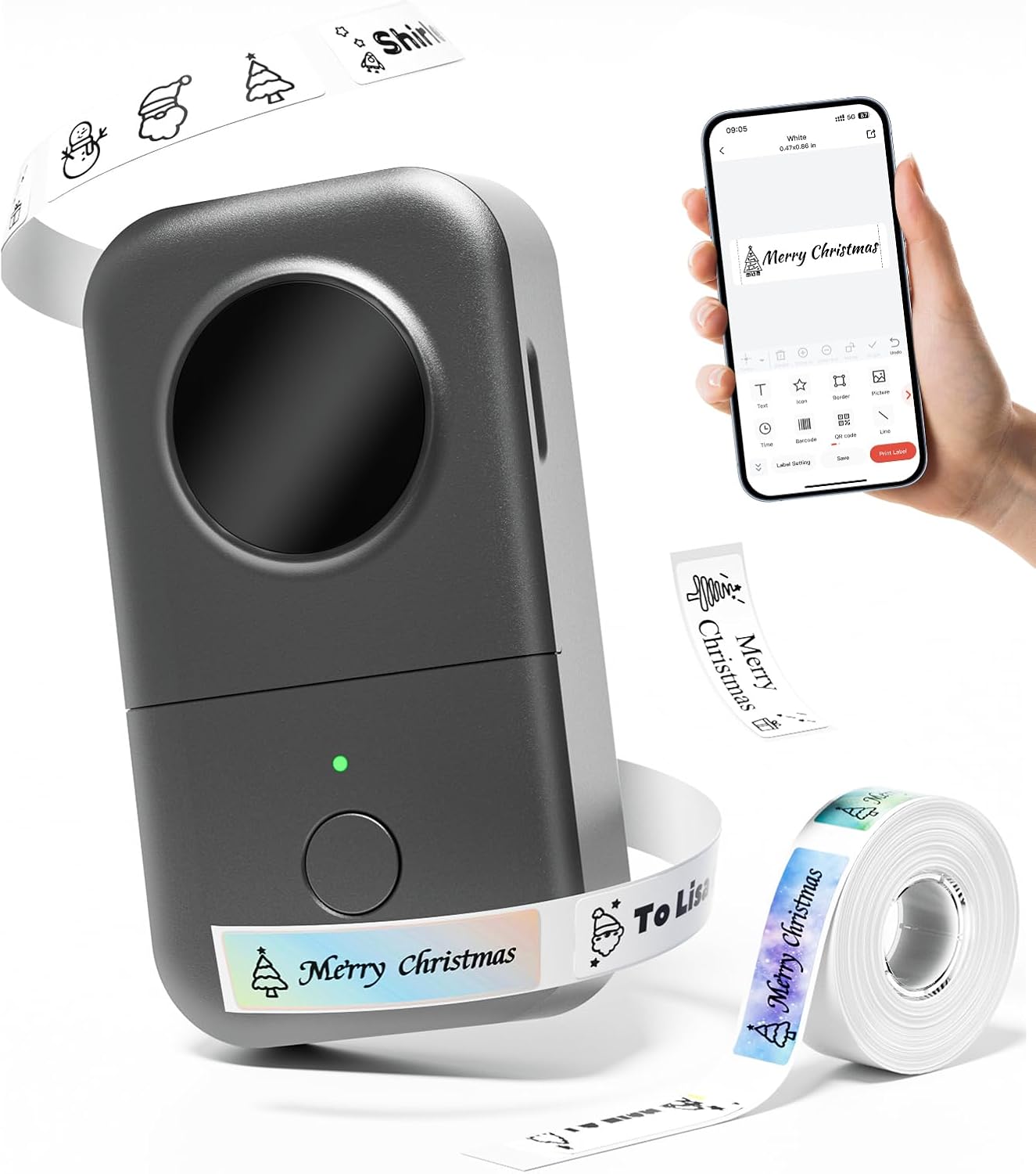 Phomemo D30 Label Maker Machine with Tape, Mini Bluetooth Label Printer, Wireles...