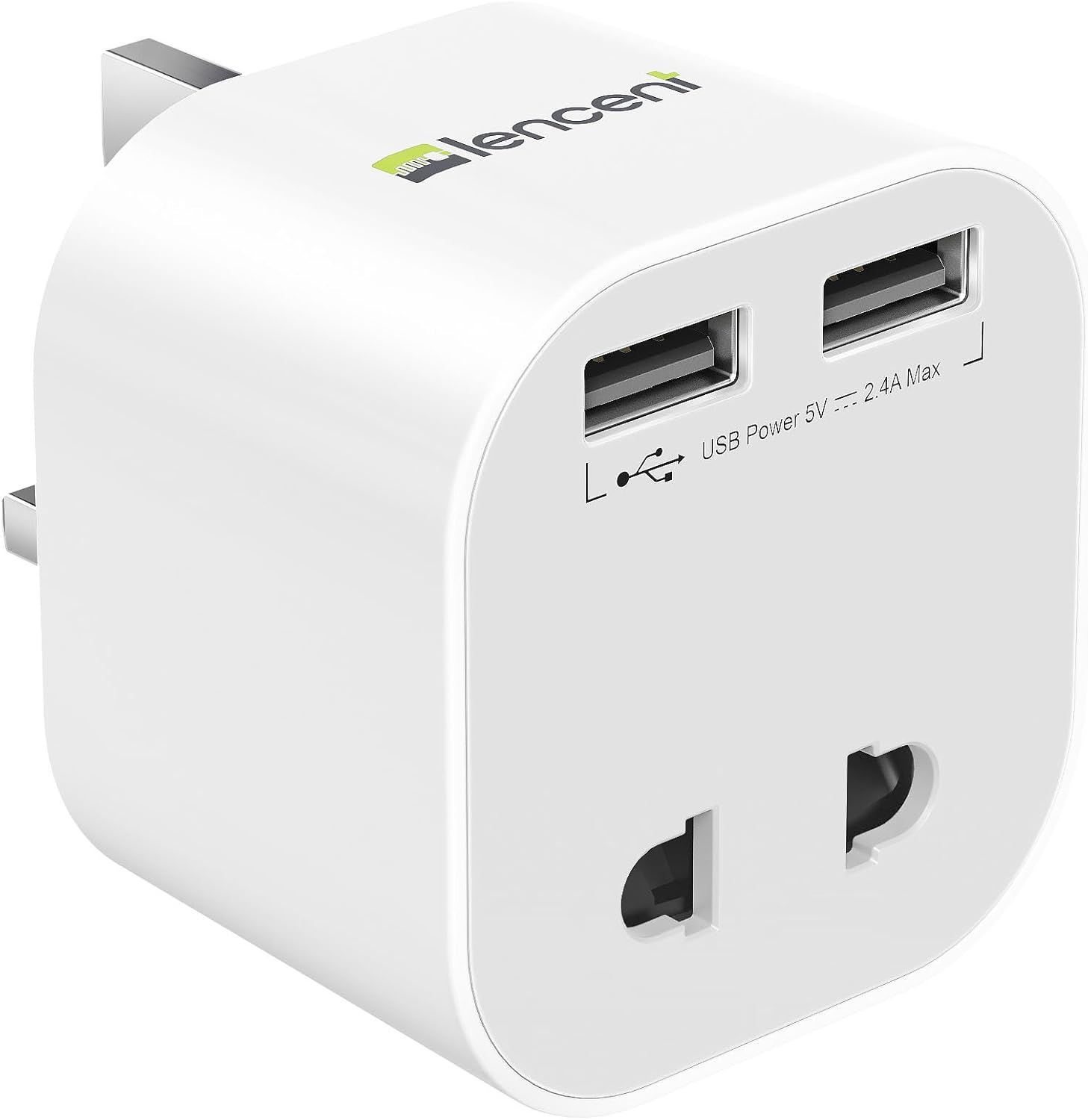 LENCENT Shaver Plug Adaptor UK, 2 Pin to 3 Pin 13A...