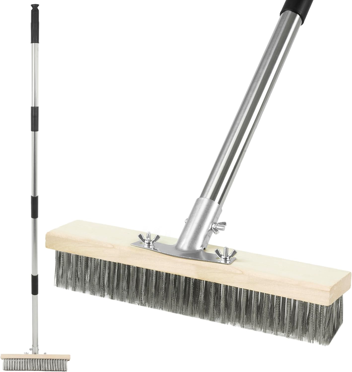 Pelle & Sol Heavy Duty Floor Scrubbing Brush - Yard Brush with Telescopic Handle...