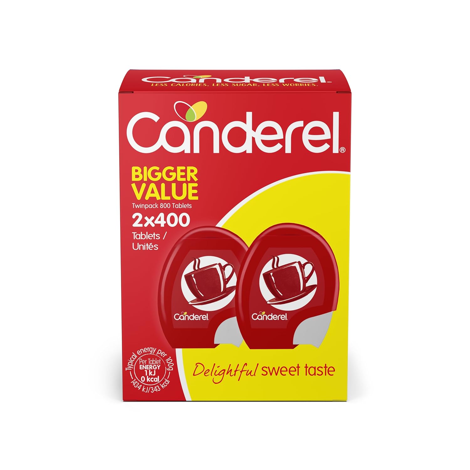 Canderel Sweetener Tablets 2 x 400 - Zero Calorie and Diabetic Friendly VALUE PA...