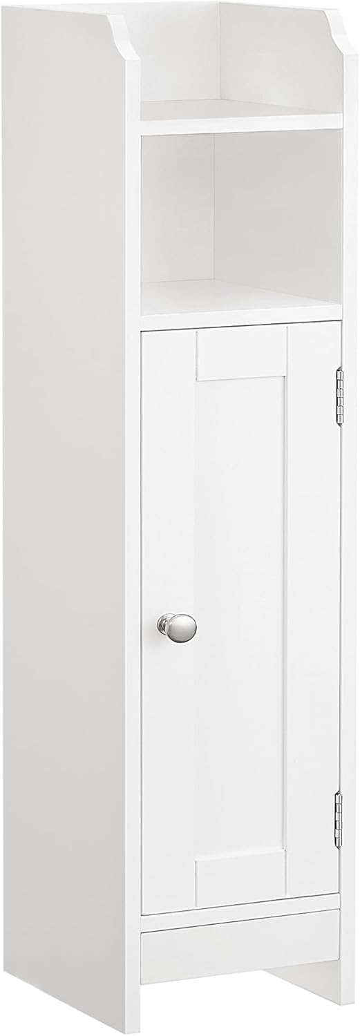 VASAGLE Slim Bathroom Floor Storage Cabinet with D...