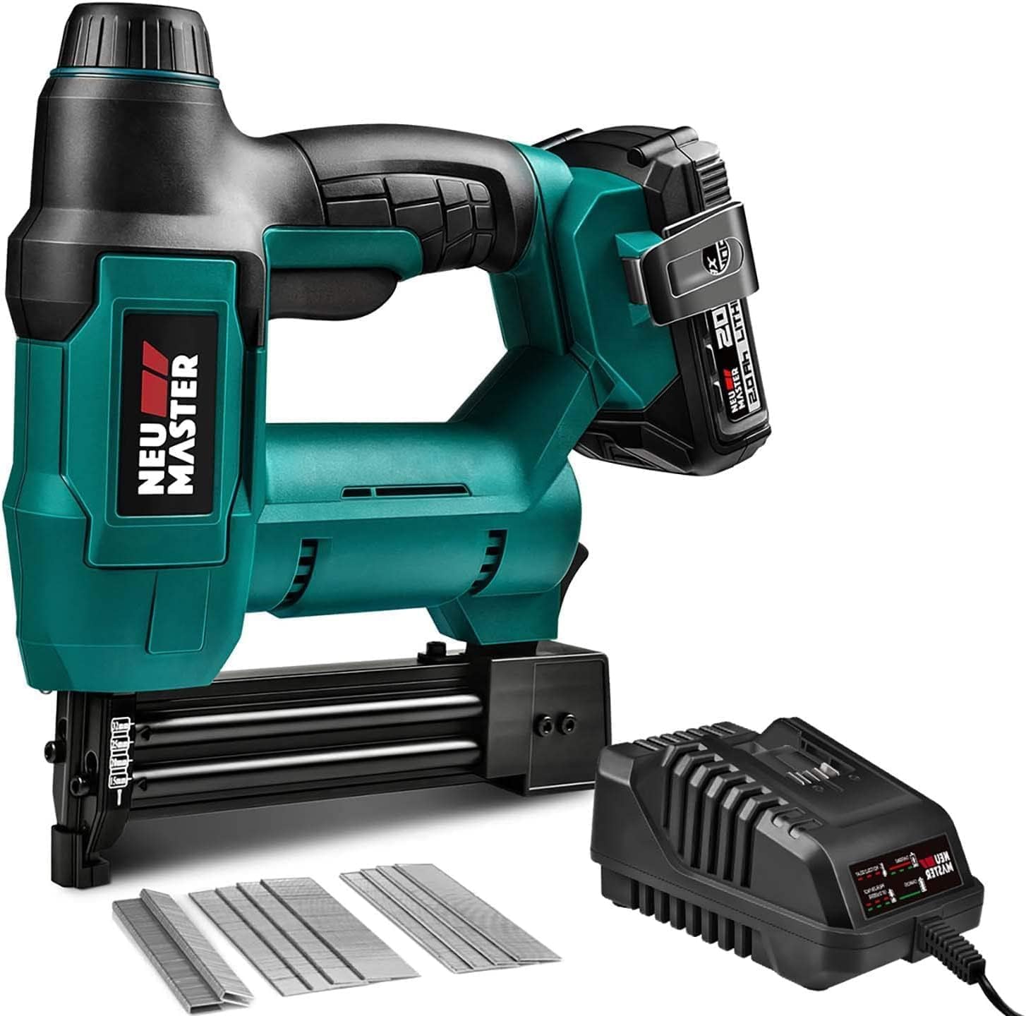 NEU MASTER Cordless Brad Nailer, NTC0023-18 Rechargeable Nail Gun/Staple Gun for...