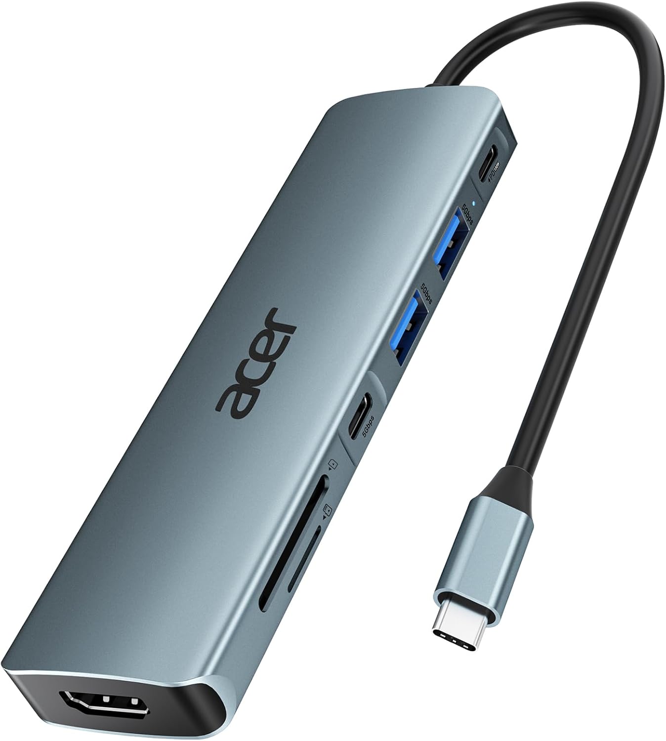 acer USB C Hub, 7 in 1 USB C to HDMI Adapter, USB-C Adapter Multiport with 4K HD...