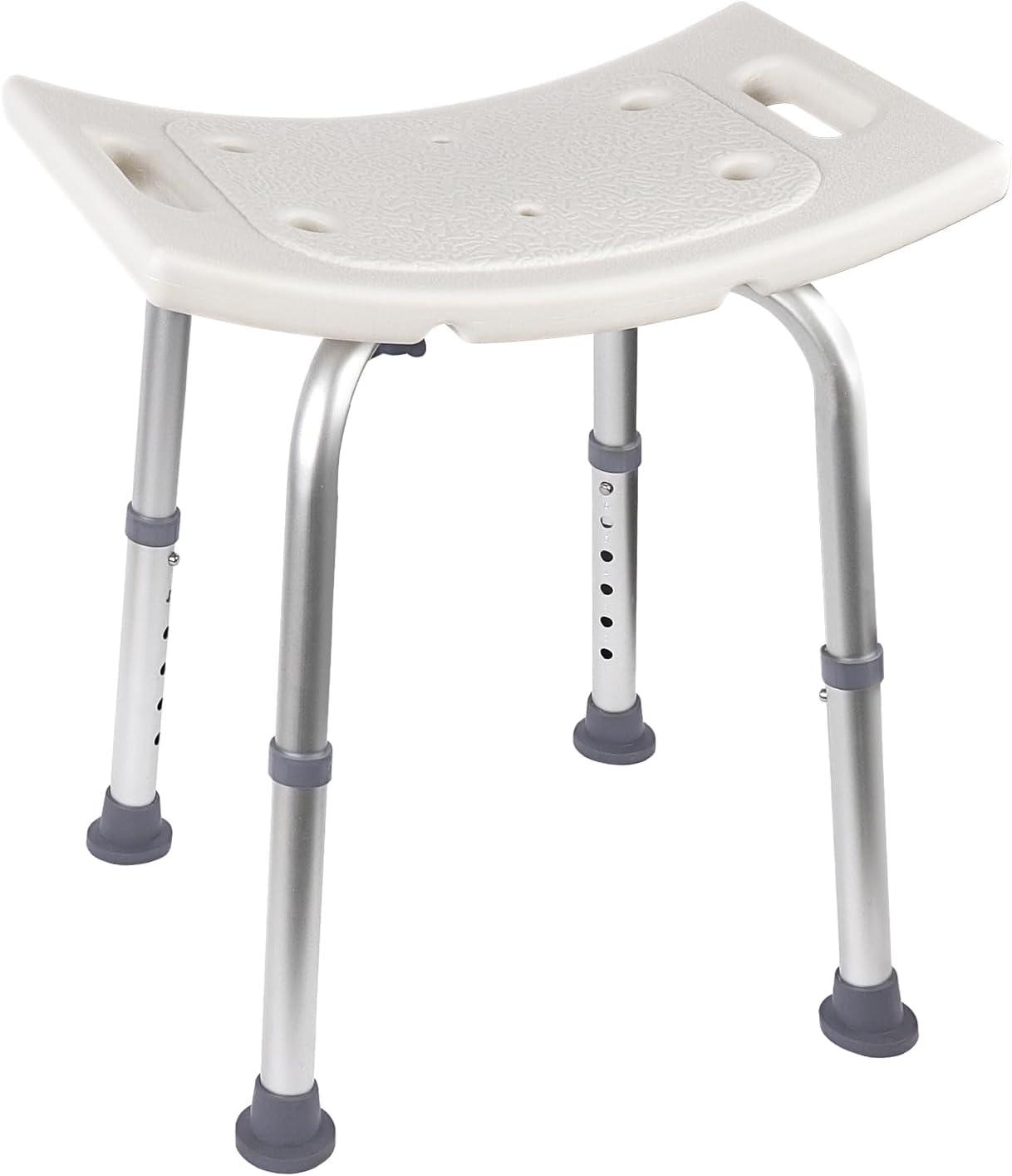 Ez2care Non-Slip Shower Stool – Adjustable Lightweight Rust-Free Aluminium Bath...