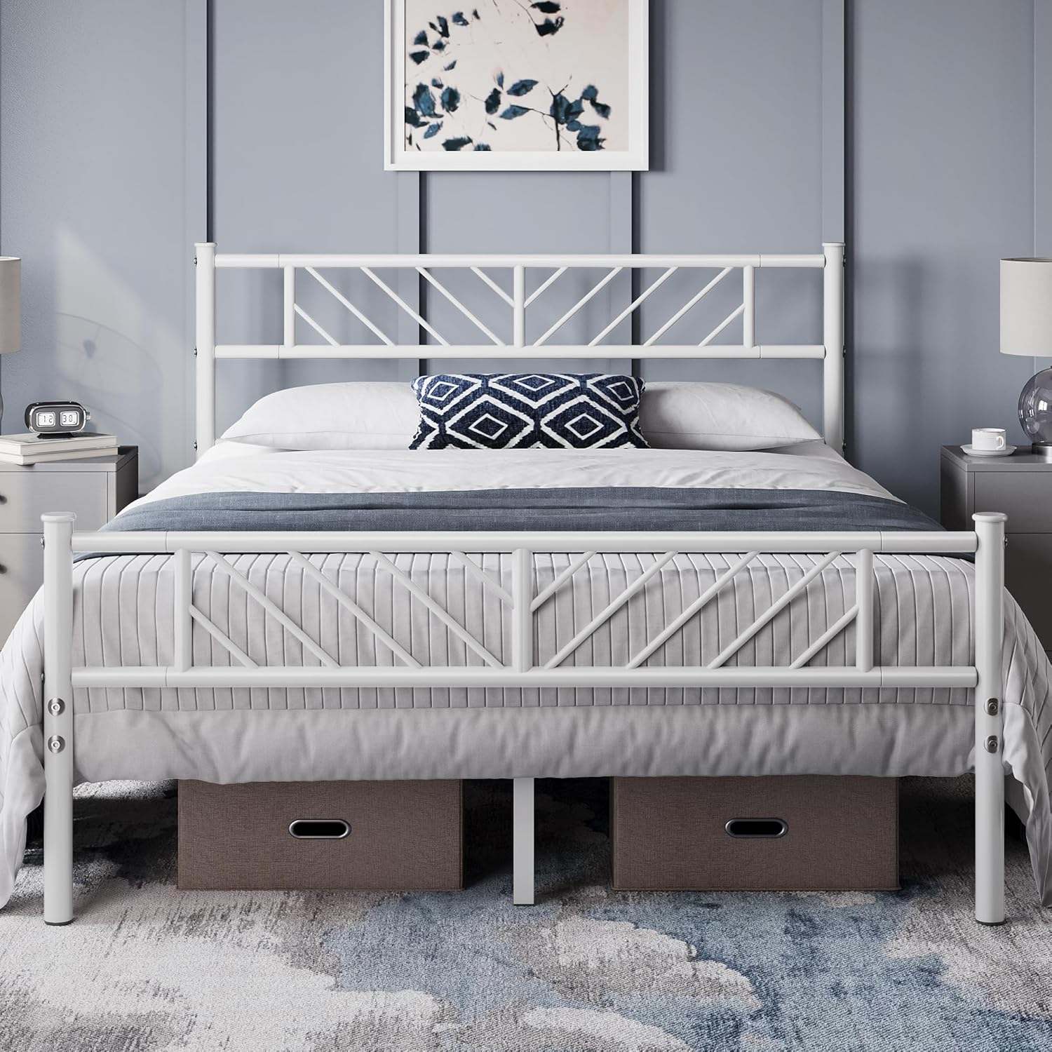 Yaheetech 4ft6 Double Bed Frames, Special Metal Bed Slatted Bed Platform, Unique...