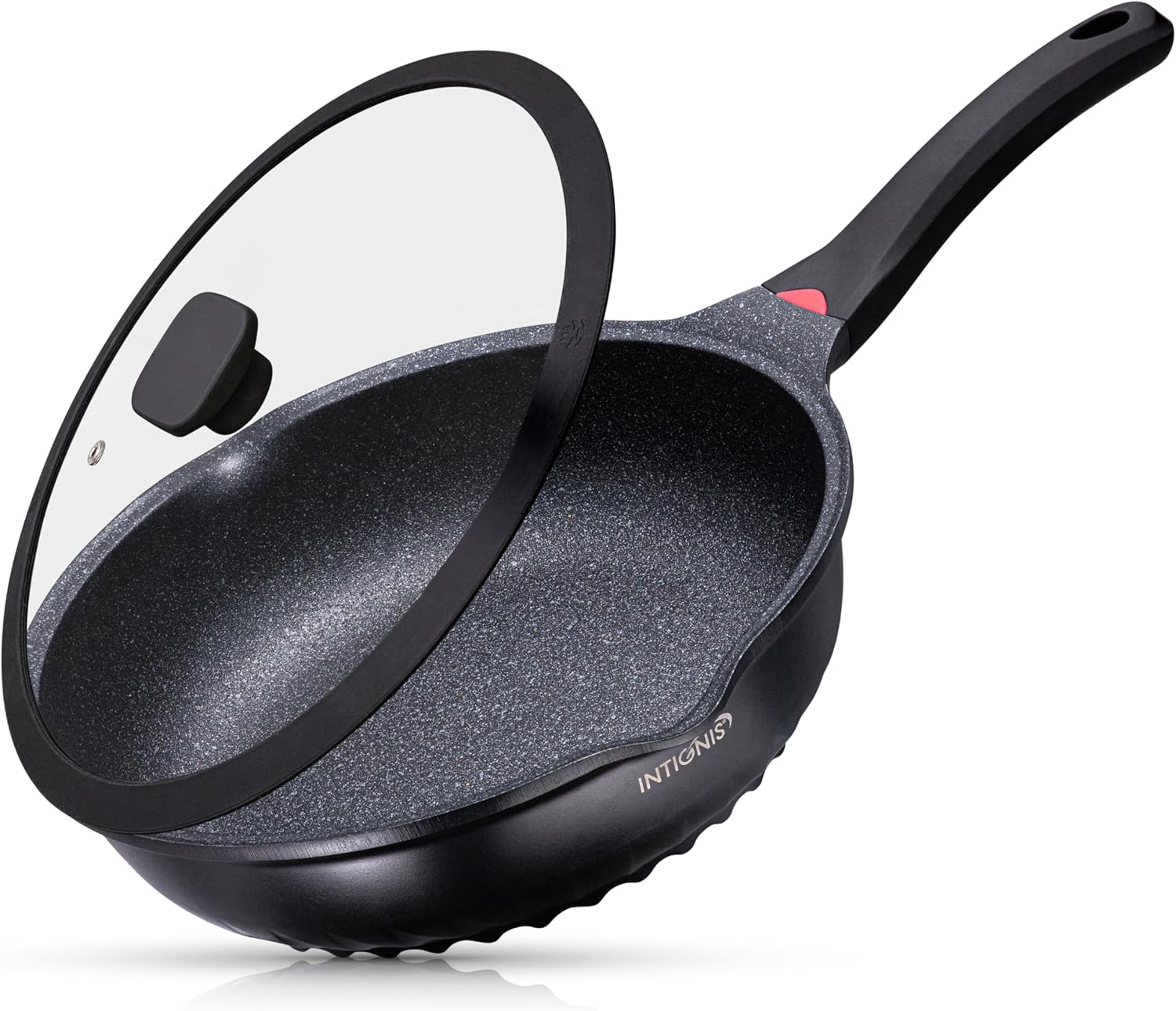 INTIGNIS® Premium 30cm Deep Frying Pan with Lid | Anti-Scratch | Induction Compa...