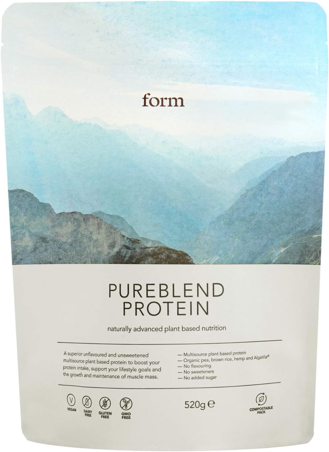 Form Pureblend Protein - Unflavoured and Unsweetened Vegan Protein Powder - 15g...