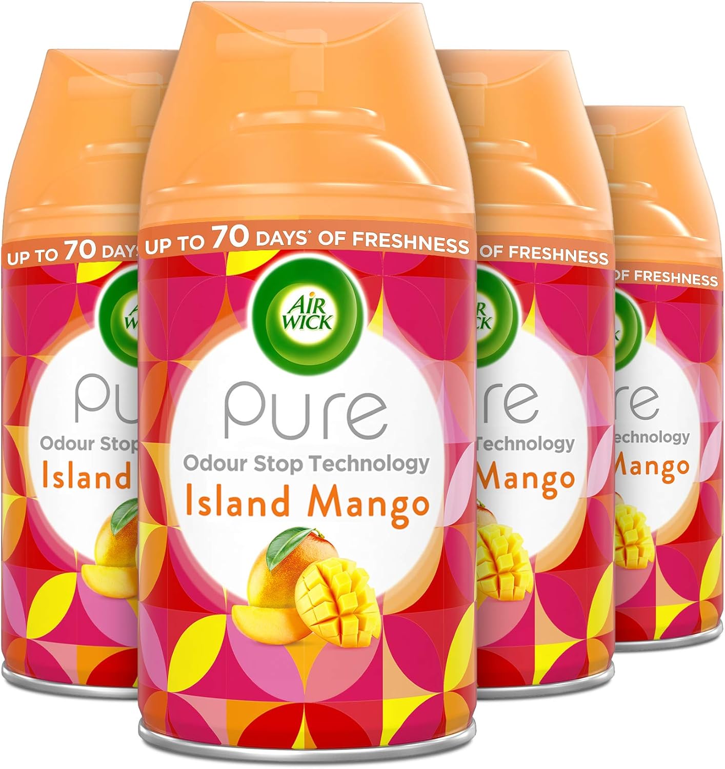 Air Wick Automatic Air Freshener Freshmatic Spray Refills, Island Mango, Pack 4...