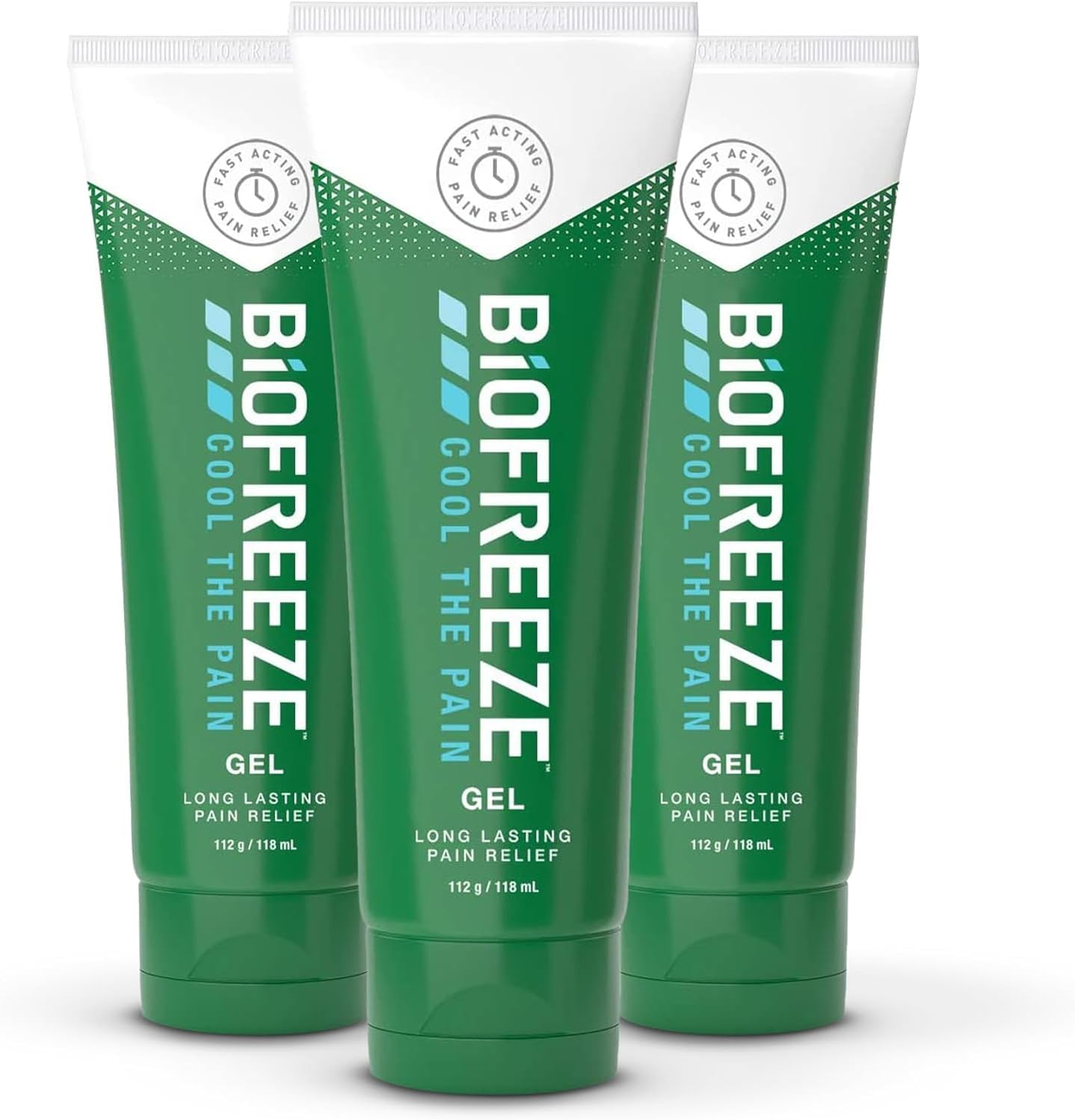 Biofreeze Pain Relief Gel, 118ml X 3, Muscle Rub Pain Relief, Cools, Soothes, Ba...