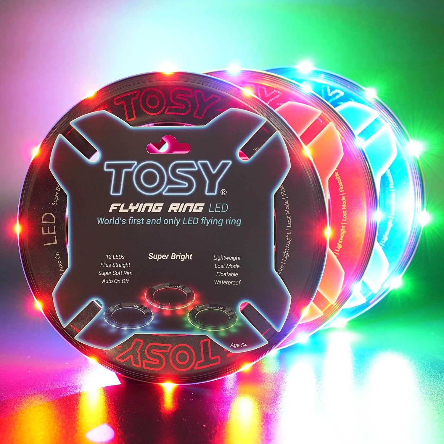TOSY Flying Ring, Special Flying Toy with 12 LEDs, Innovative Bright Flying Toy...