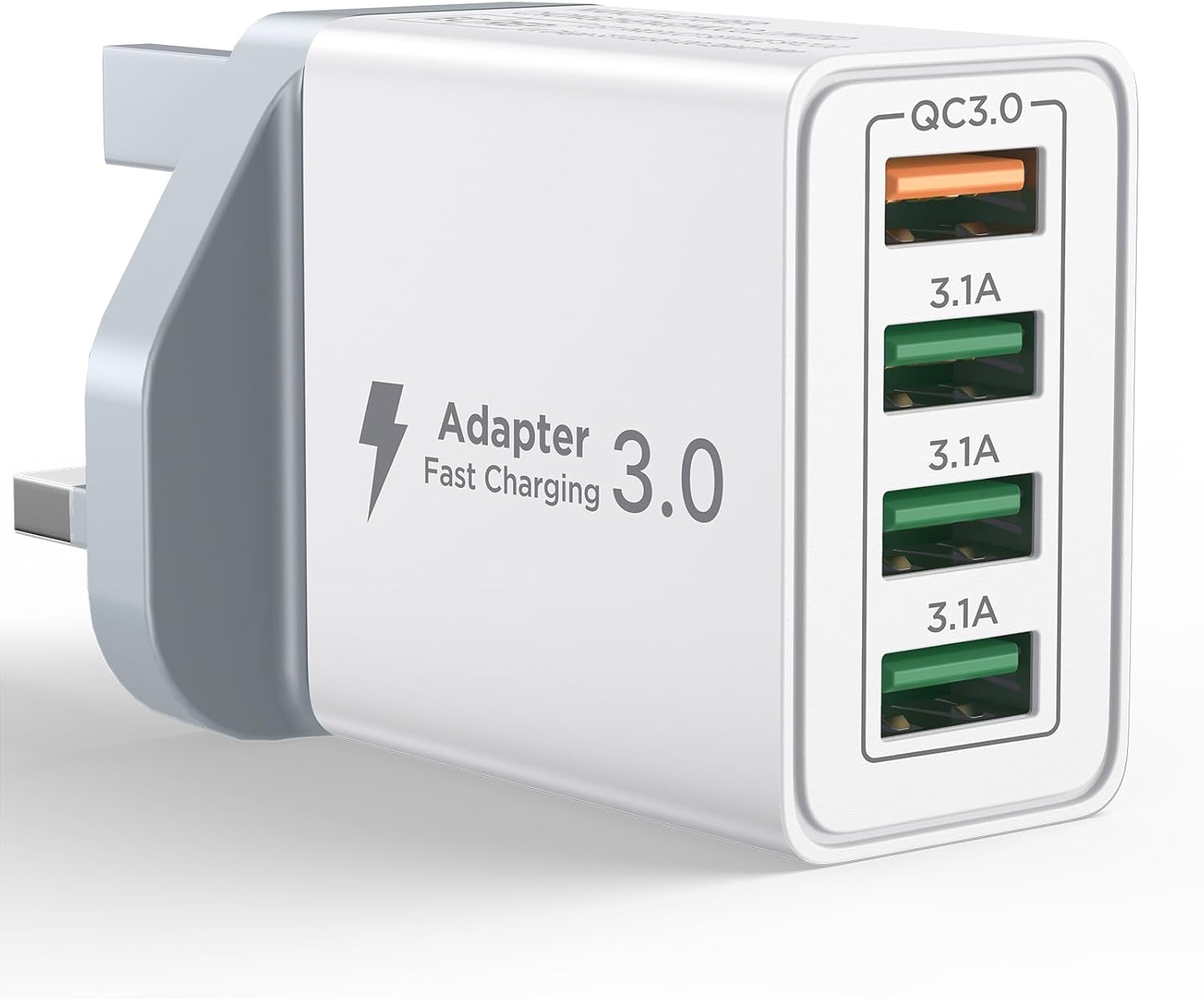 USB Plug Charger, 4-Port USB Fast Charger Plug with 33W Intelligent Quick Charge...