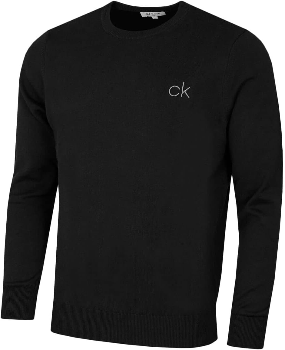 Calvin Klein Mens 2025 Round Neck Tour Durable Soft Golf Sweater