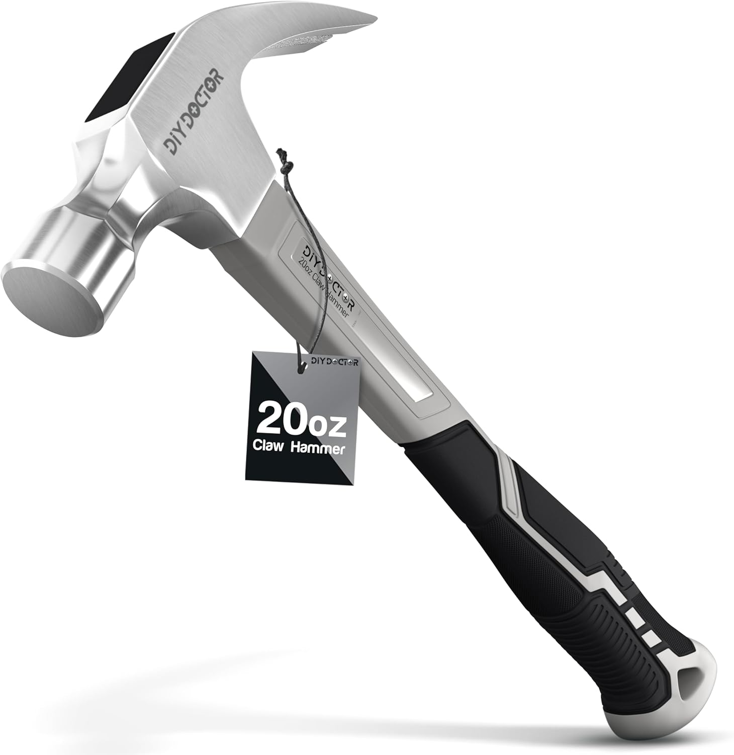 DIY Doctor Heavy Duty Claw Hammer – 20oz Forged Steel with Non-Slip TPR Grip – 5...