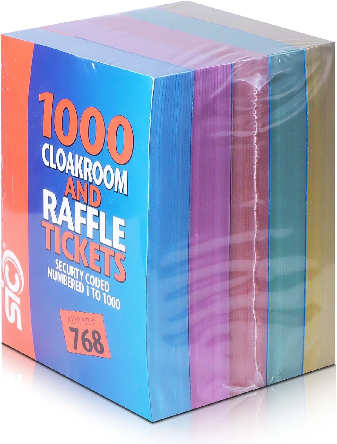 SIC ® 5 x Cloakroom/Raffle Tickets, Numbered 1-1000 with Security Numbering