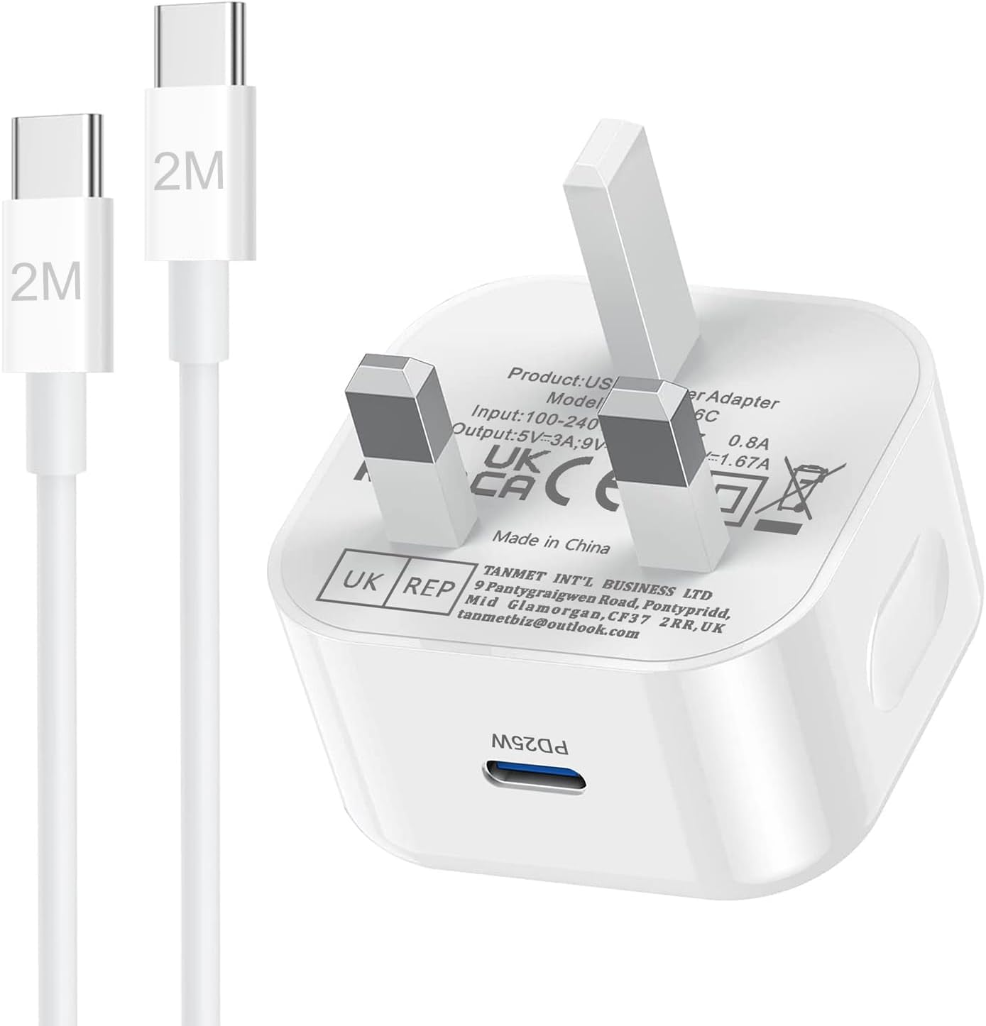 Samsung Phone Fast Charger Plug and Cable USB C 2M for Samsung Galaxy S24/S23 fe...