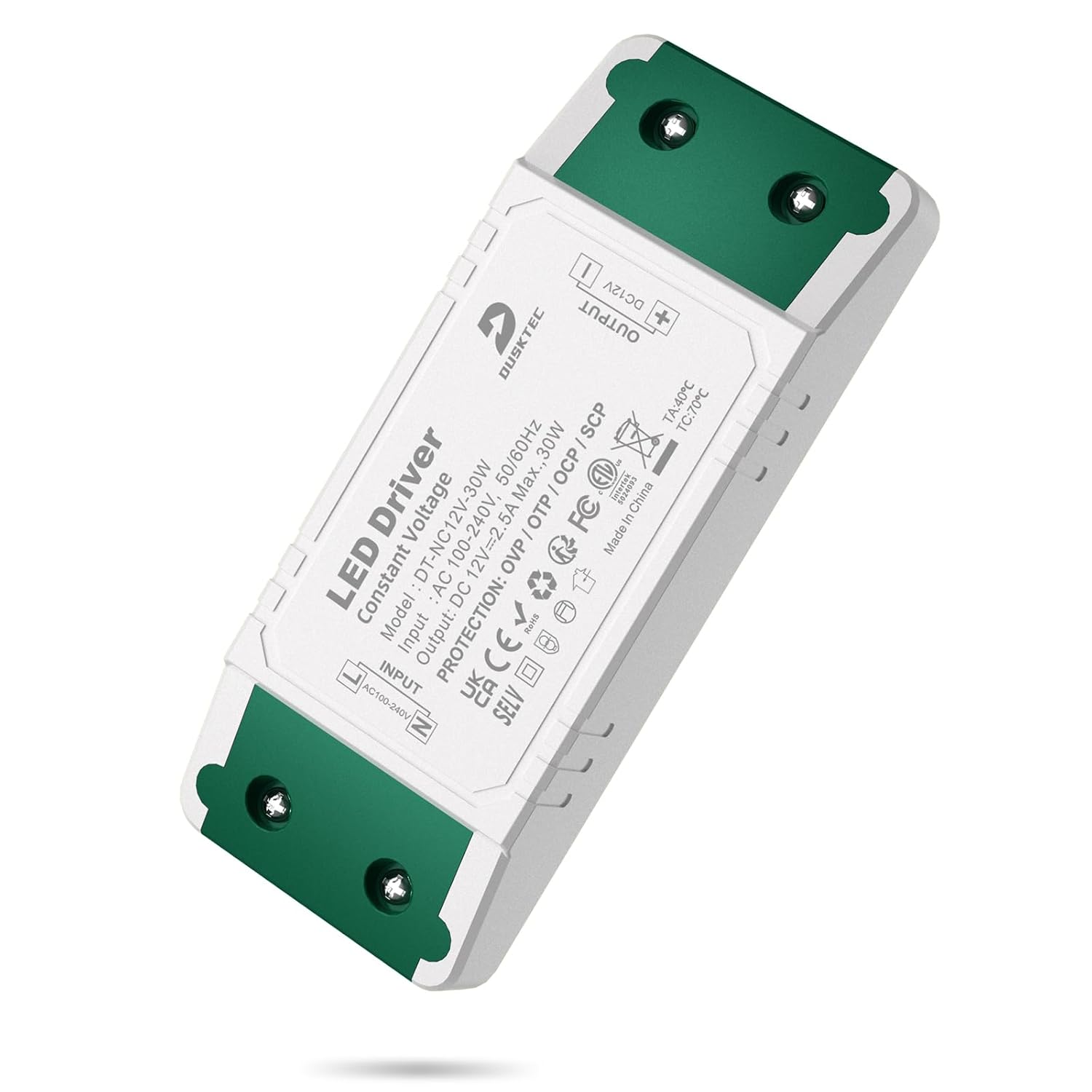 DUSKTEC LED Driver 12V 30W, LED Transformer AC 240V to DC 12 Volt 2.5A, Low Volt...