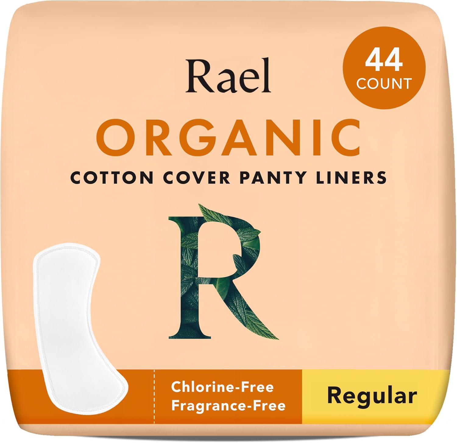 Rael Organic Cotton Cover Panty Liners - Unscented, Chlorine Free, Hypoallergeni...