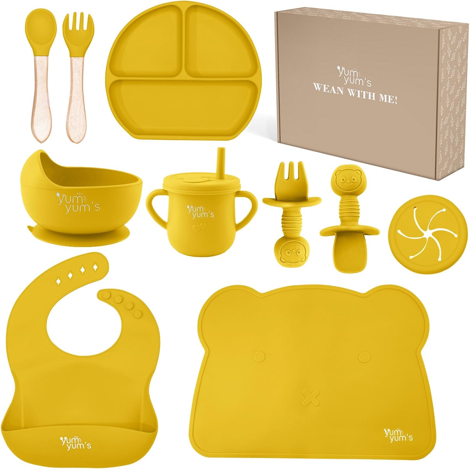Yum Yum's Baby 10 Pcs Yellow Weaning Set - Complet...