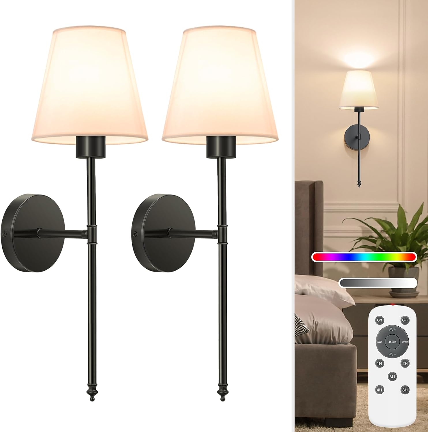 Unique NIORSUN Wall Lights, Special 19.9 Inch Battery Operated Design, Innovativ...