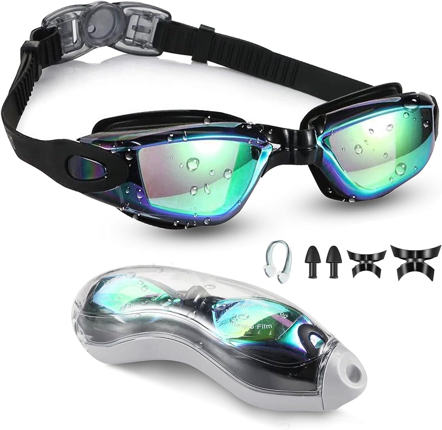 Moseem Swimming Goggles, Swim Goggles for Adult Men Women & 6+ Age Kids Anti Fog...