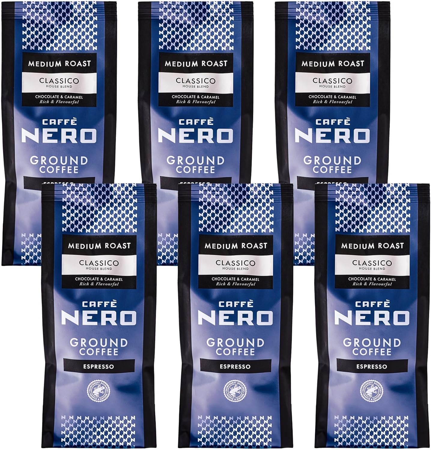Caffè Nero Ground Coffee (6 x 200g, Classico Espresso)