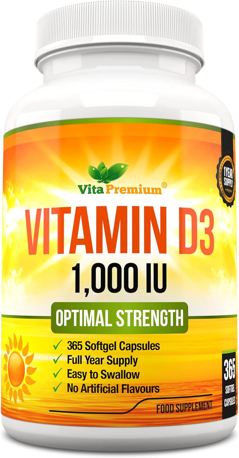 Vitamin D 1,000 IU, Optimal Strength Vitamin D3 Supplement, 365 Easy to Swallow...