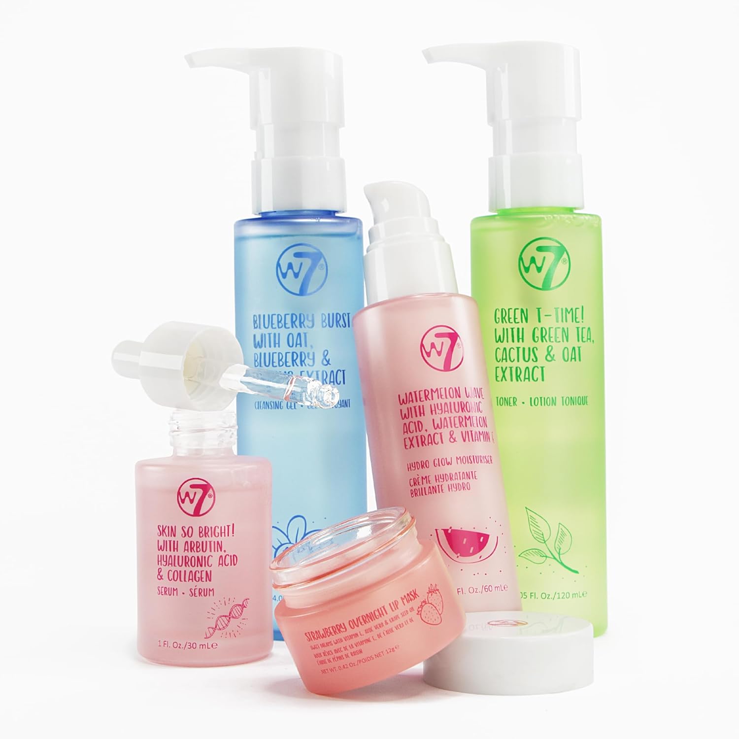 W7 Self Care Skincare Set | Face Cleanser, Toner, Serum, Moisturiser & Lip Mask...