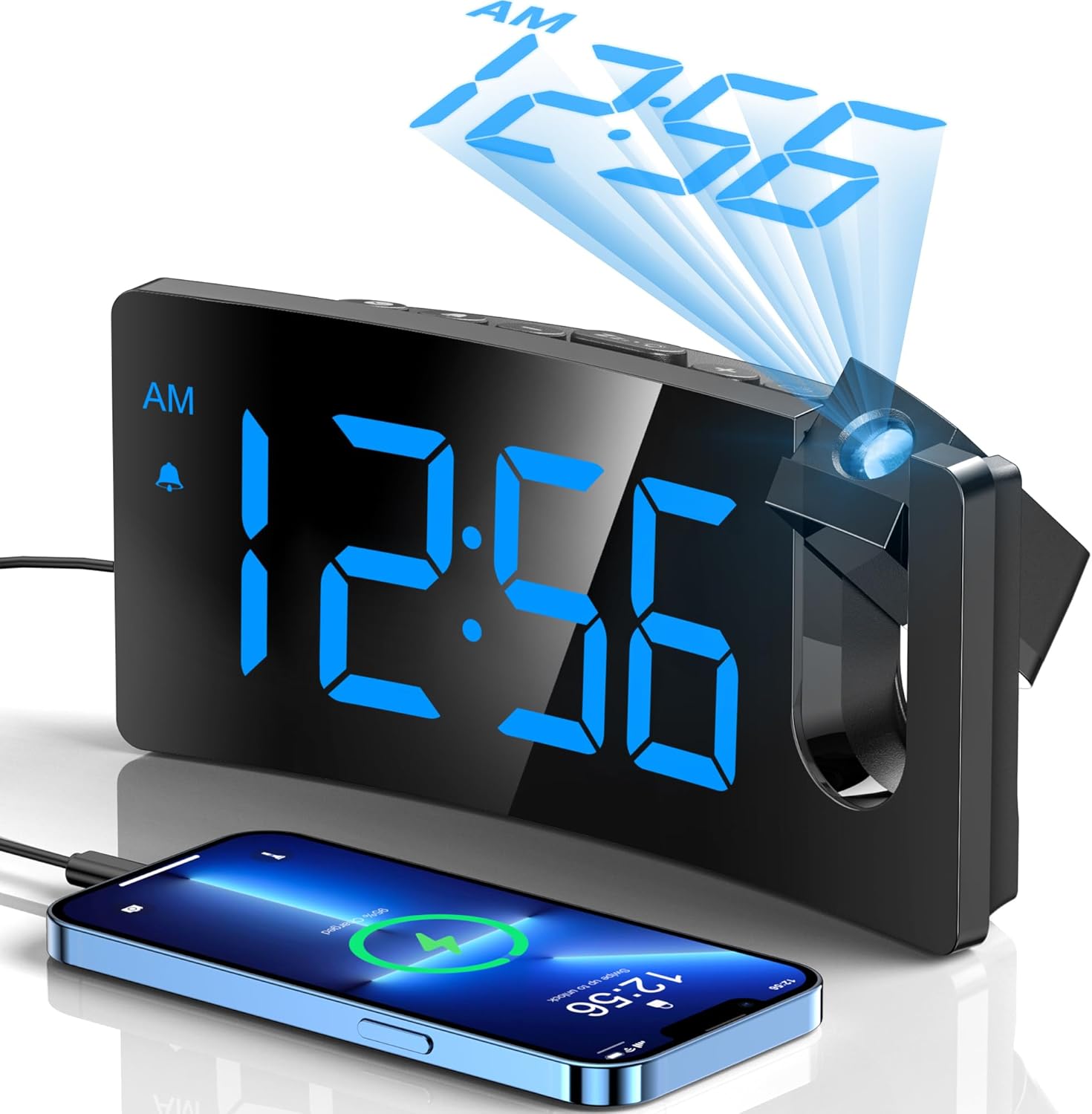 GOLOZA Projection Alarm Clocks, Special Digital Clock with 180° Projector, Innov...
