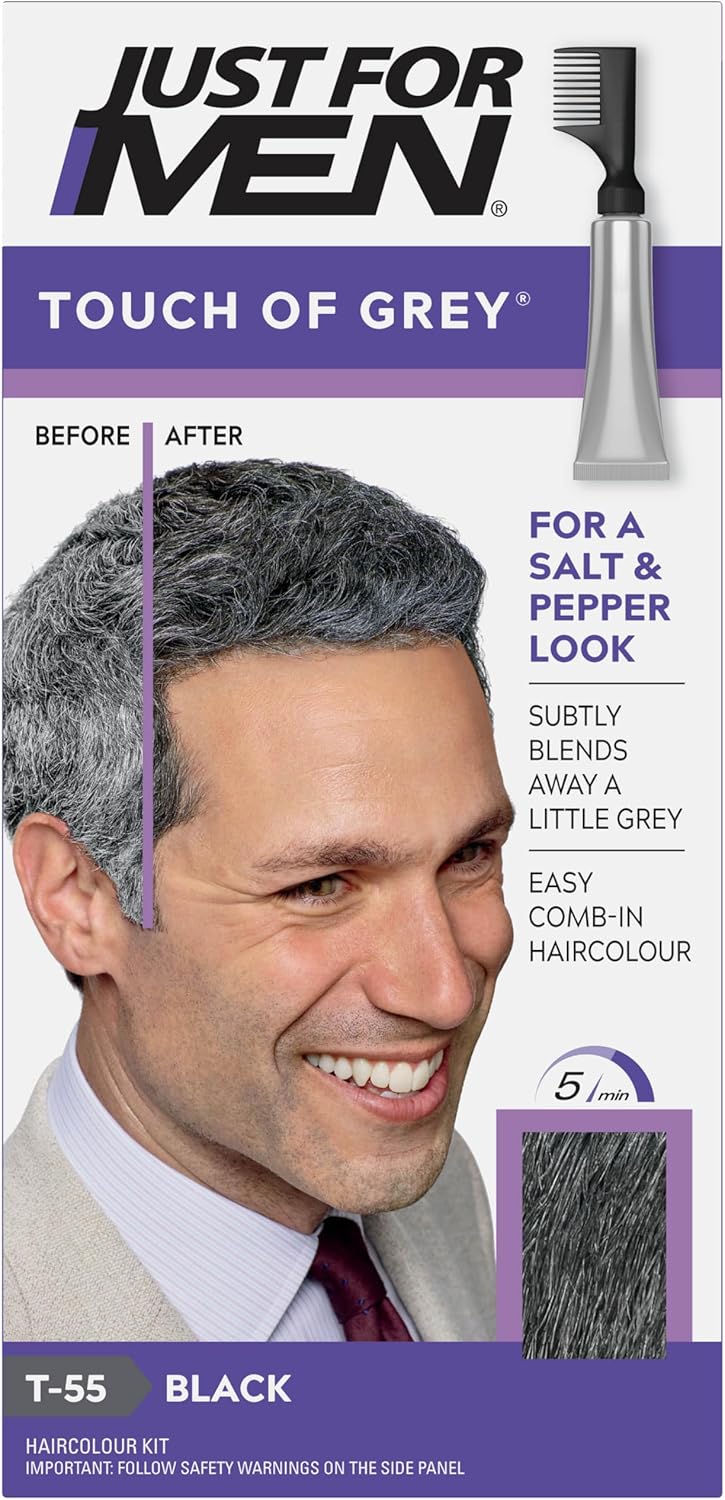 Just For Men Touch of Grey, Black Hair Dye, No Mix Comb-In Applicator For A Natu...