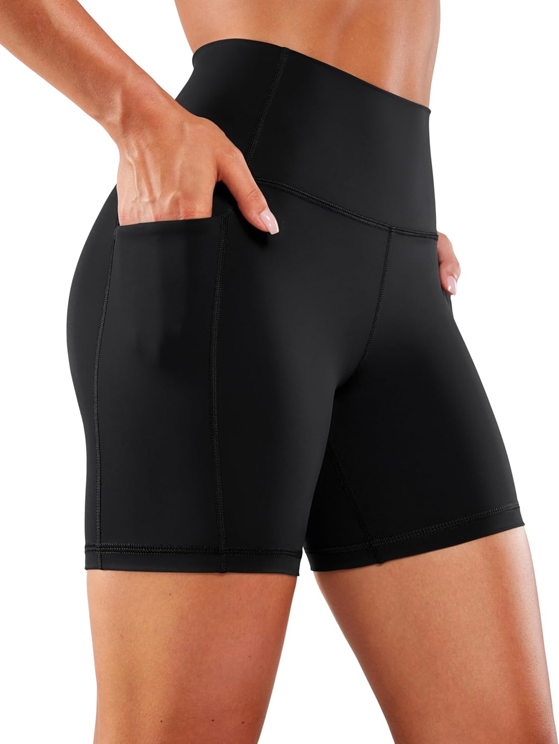 CRZ YOGA Women's Naked Feeling 4''/6''/8'' Yoga Shorts with Pockets - High Waist...