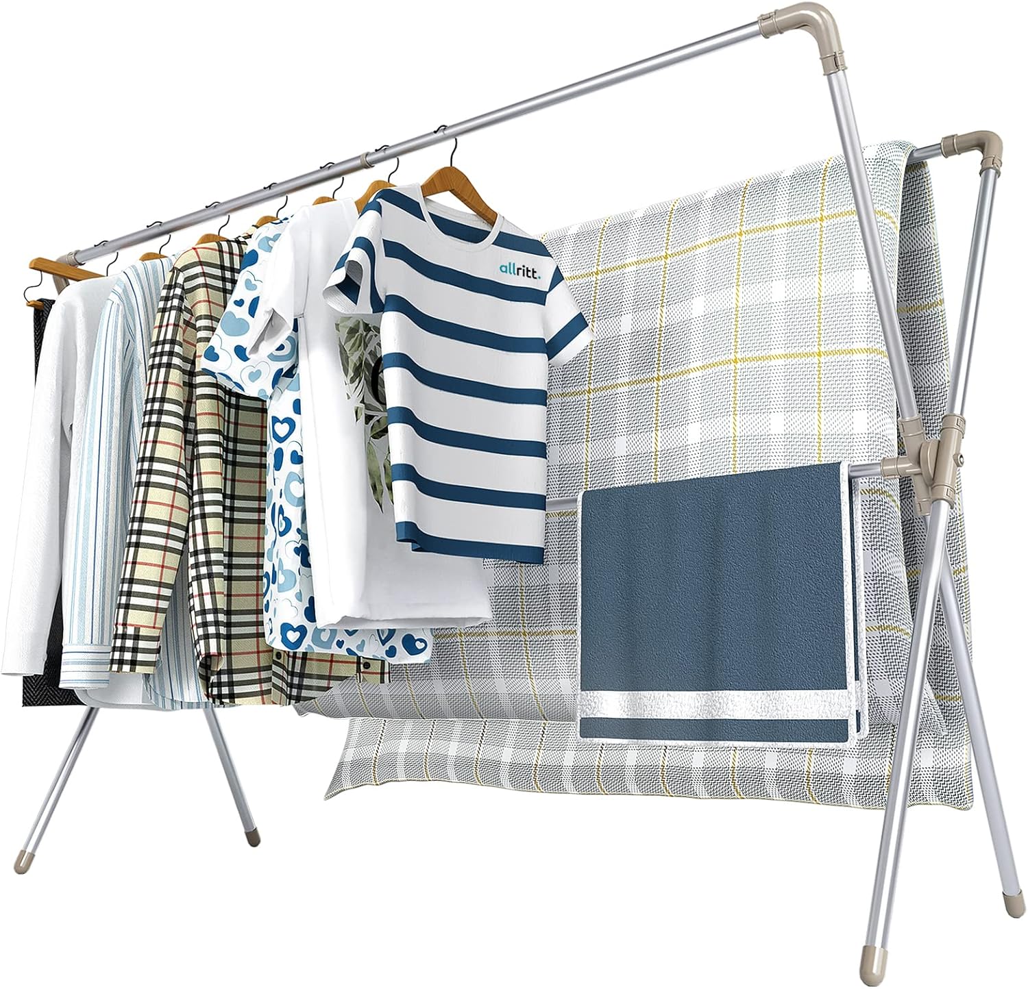 Allritt Clothes Drying Rack 2M Drying Space Retractable Clothes Airer Heavy Duty...