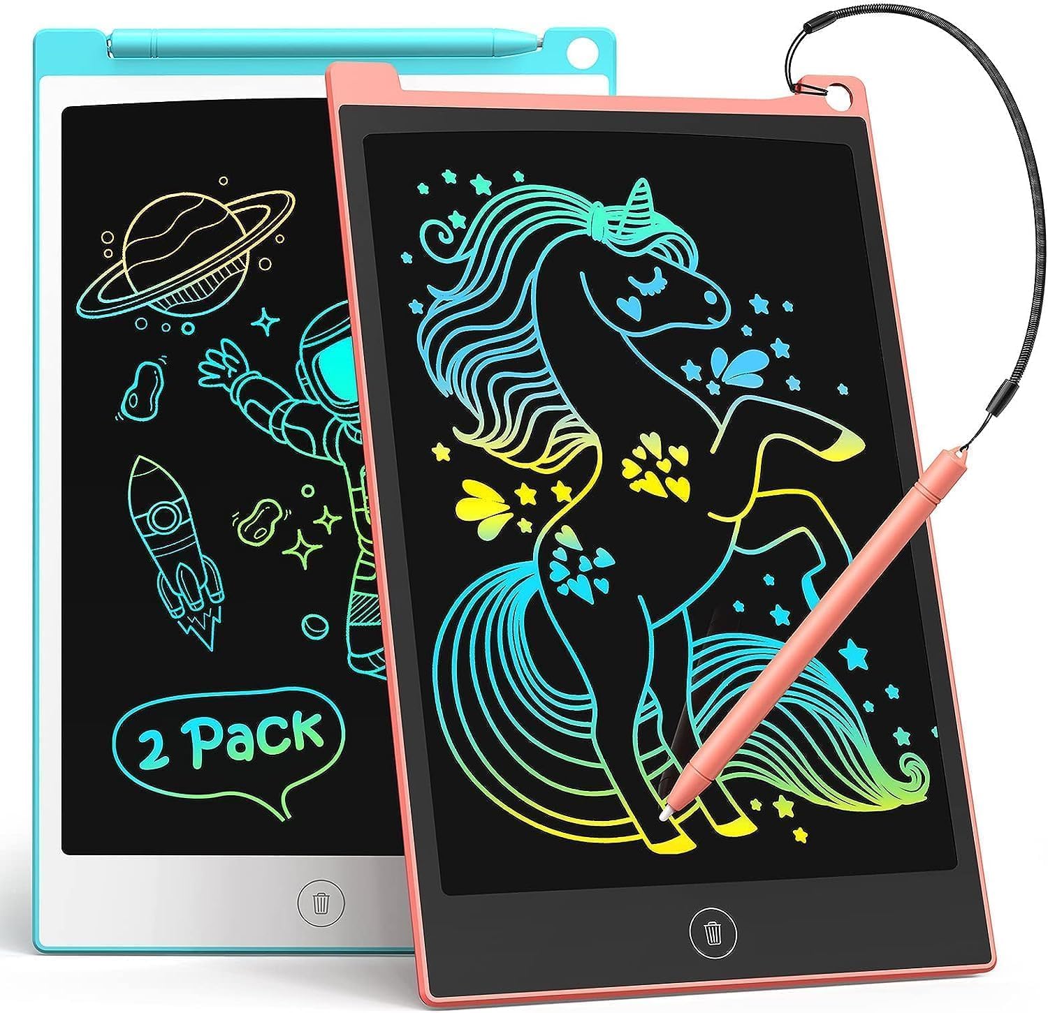 TECJOE 2 Pack LCD Writing Tablet, 8.5 Inch Drawing Board for Kids, Reusable Lear...