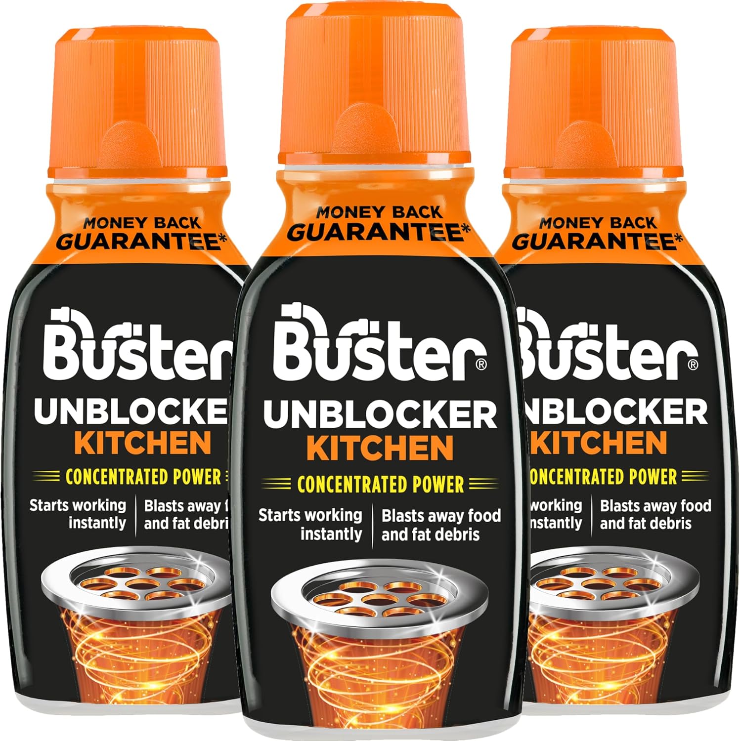 Buster Kitchen Sink Unblocker 150g x 3 - Kitchen Sinks, Plug and Drain Unblocker...