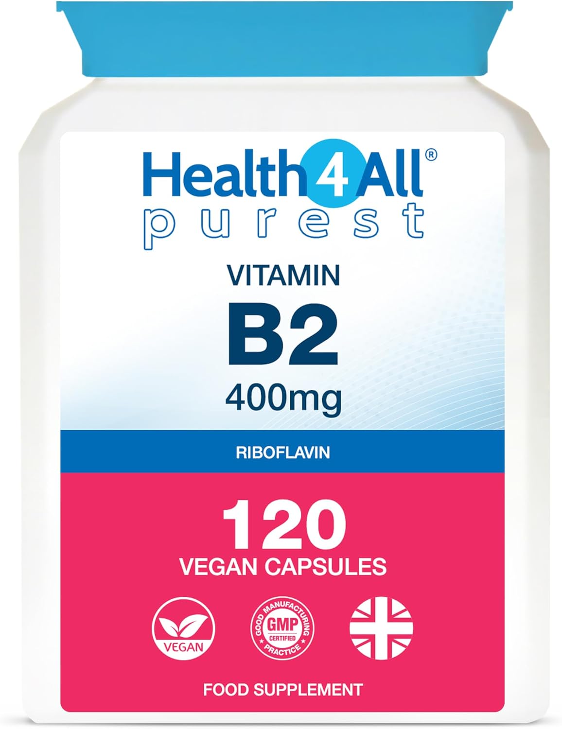 Health4All Riboflavin Supplement, Unique Vitamin B2 Capsule for Migraine Support...