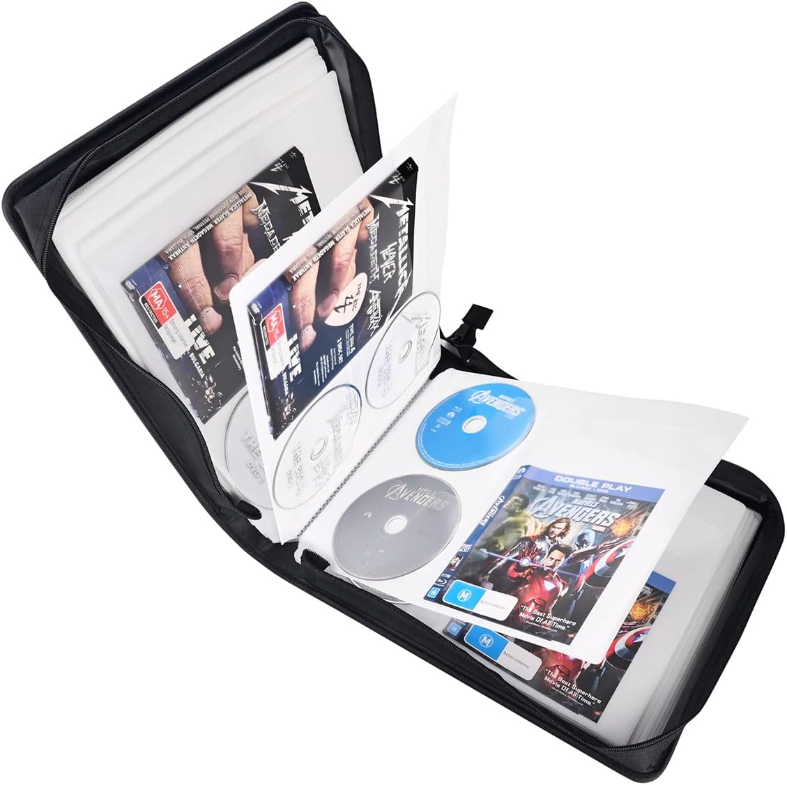 LIOVODE DVD Case 200 DVDs and 100 Booklets Capacity, Storage CDs with Booklet In...