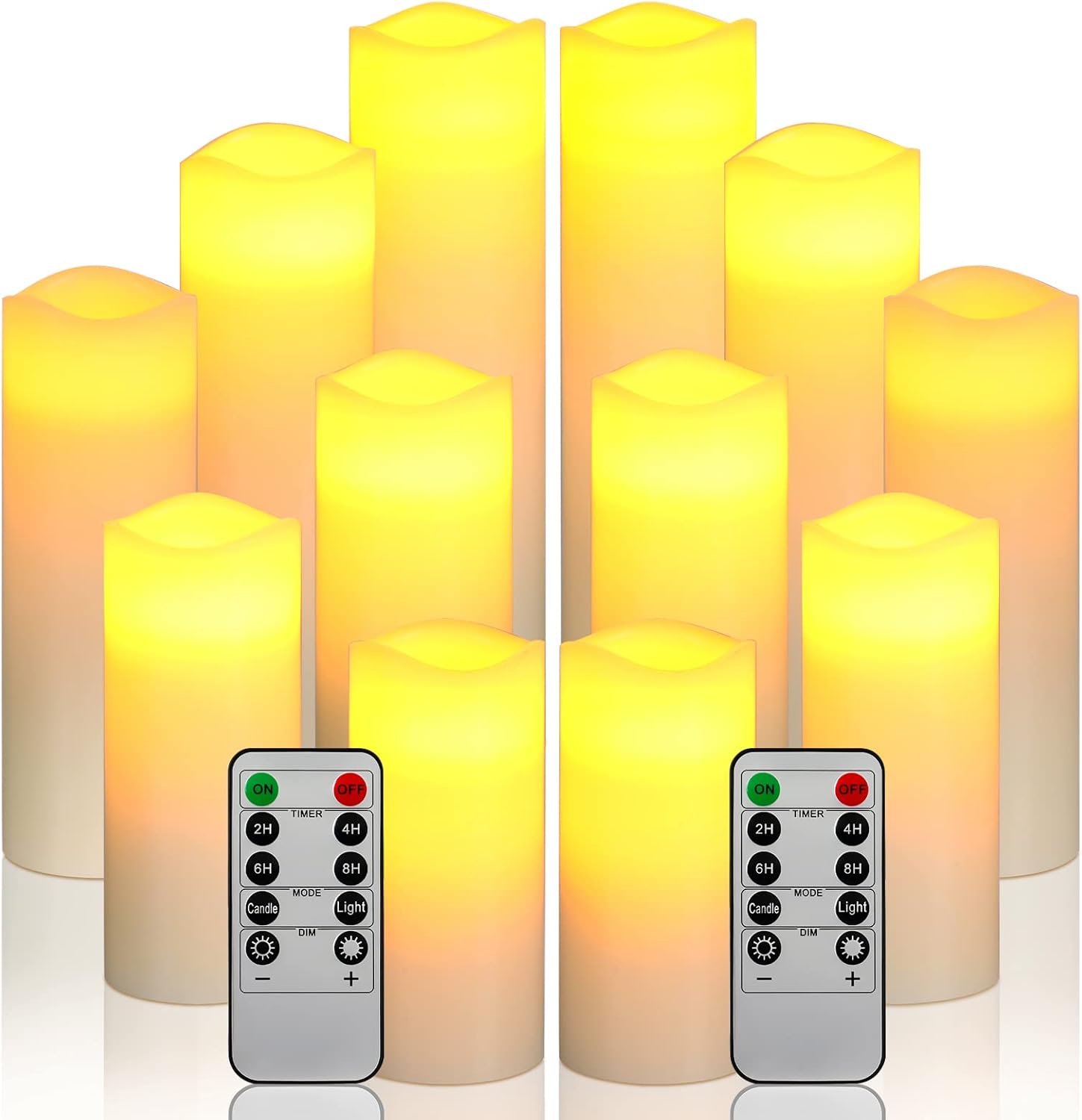 Da by LED flameless Candles, Fireplace Decorations, Battery Candles, 12 Ivory Wa...
