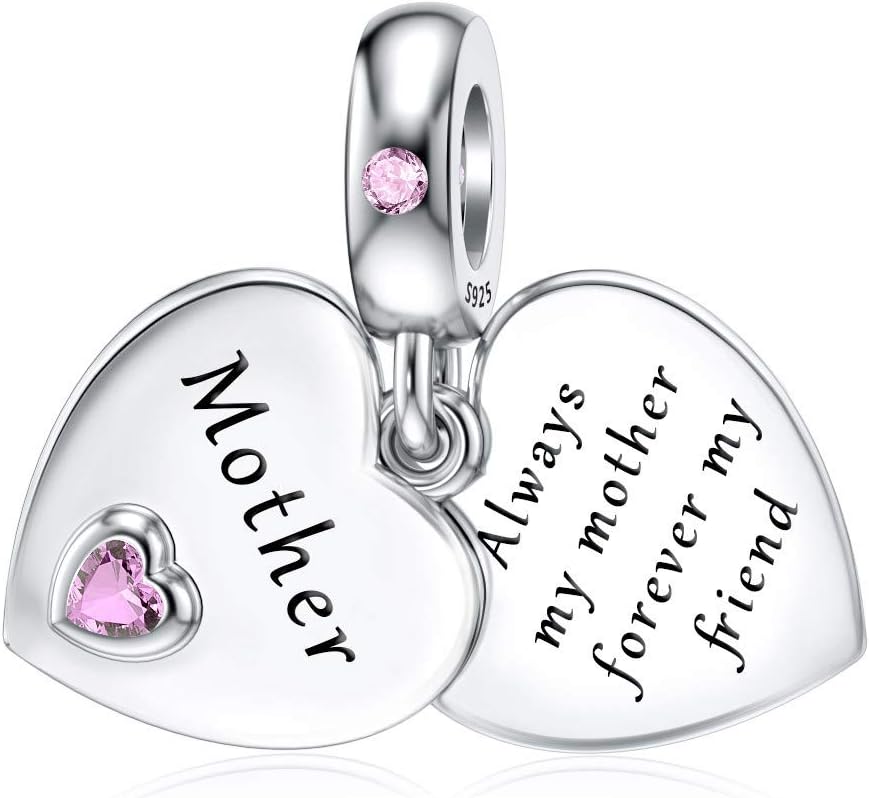 Dalaran Sterling Silver Heart Charm for Pandora Mum, Sister, Daughter, Wife - Fa...