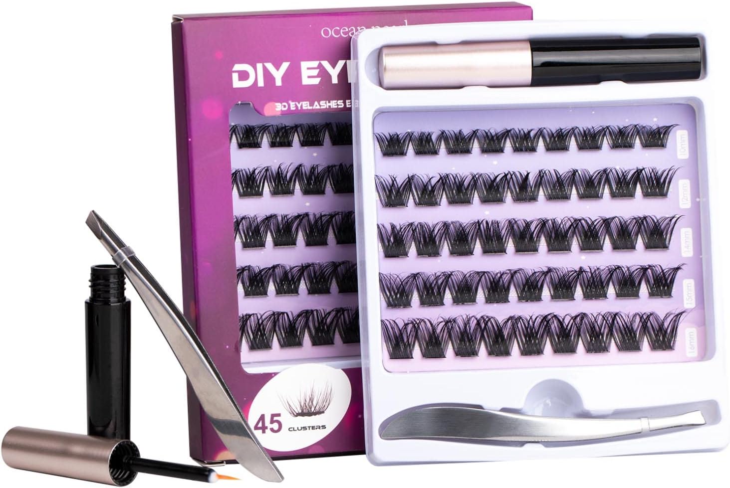 D Curl Individual Lashes, Special 45 Clusters DIY False Eyelashes, Innovative Re...