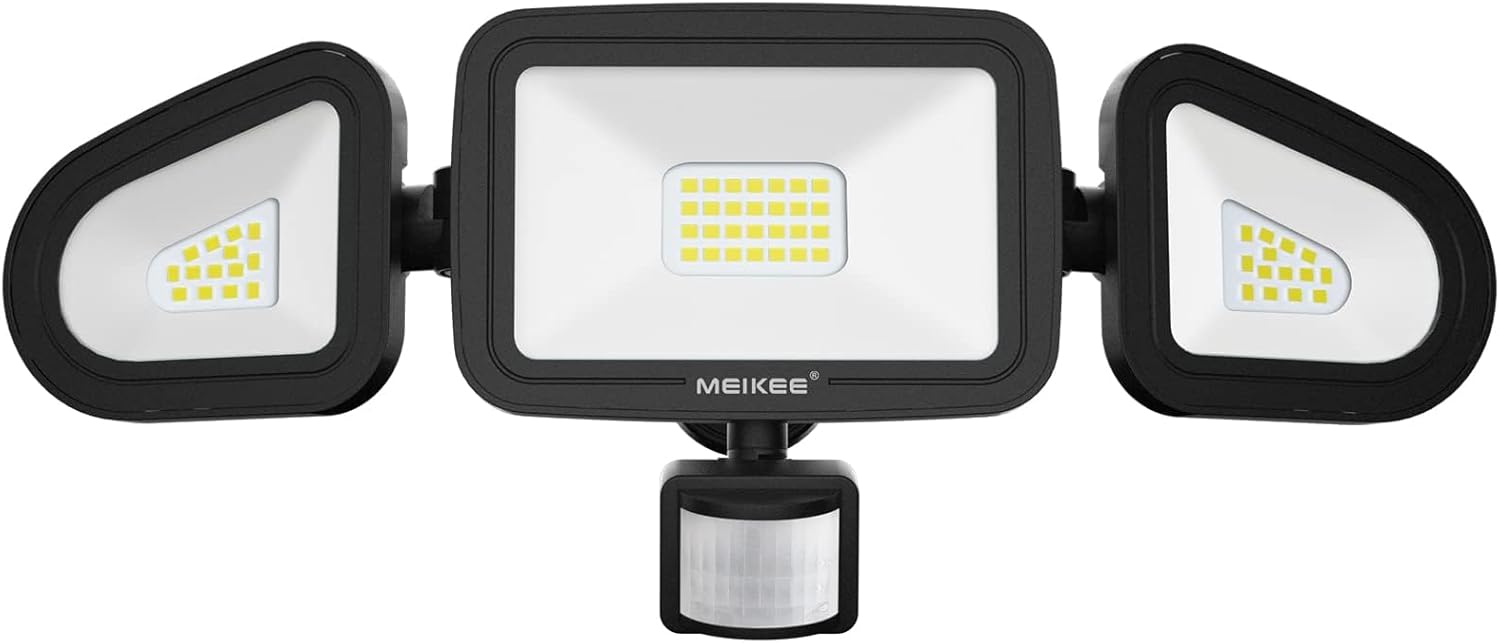 MEIKEE 42W Led Security Lights with Motion Sensor Black PIR Floodlights Outdoor...