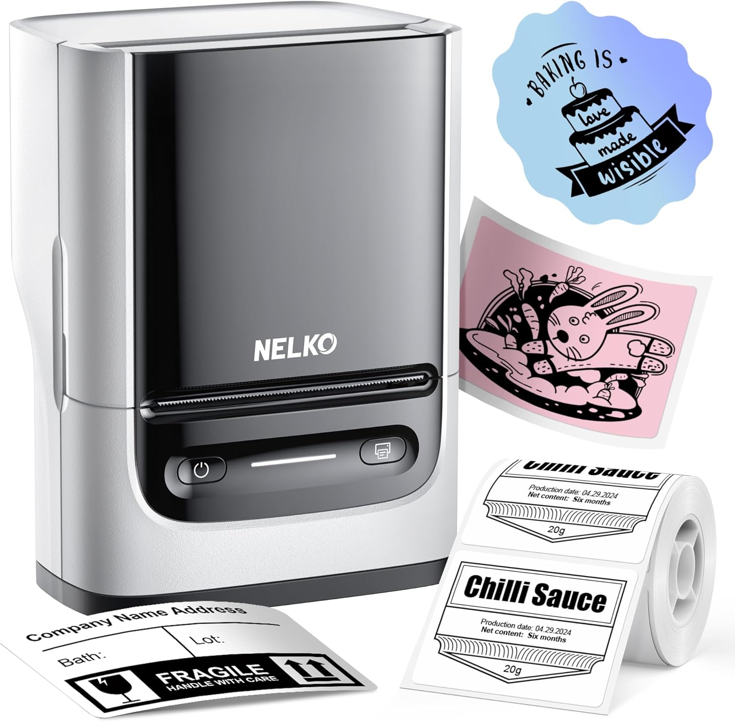 Nelko PM220 Bluetooth Thermal Label Printer, 2 Inch Portable Label Maker Machine...