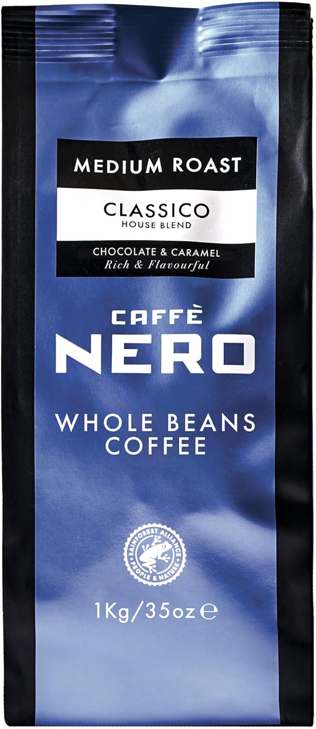 Caffè Nero Classico, Special Coffee Beans for Medium Roast, High-Quality Whole C...
