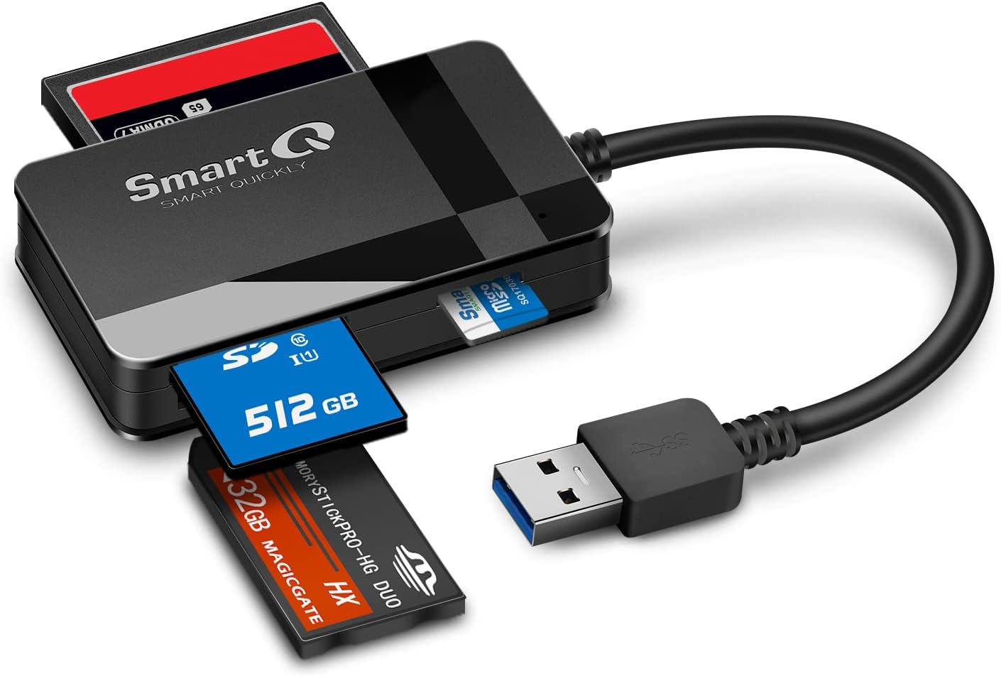 SmartQ C368 USB 3.0 SD Card Reader, Plug N Play, Apple and Windows Compatible, P...